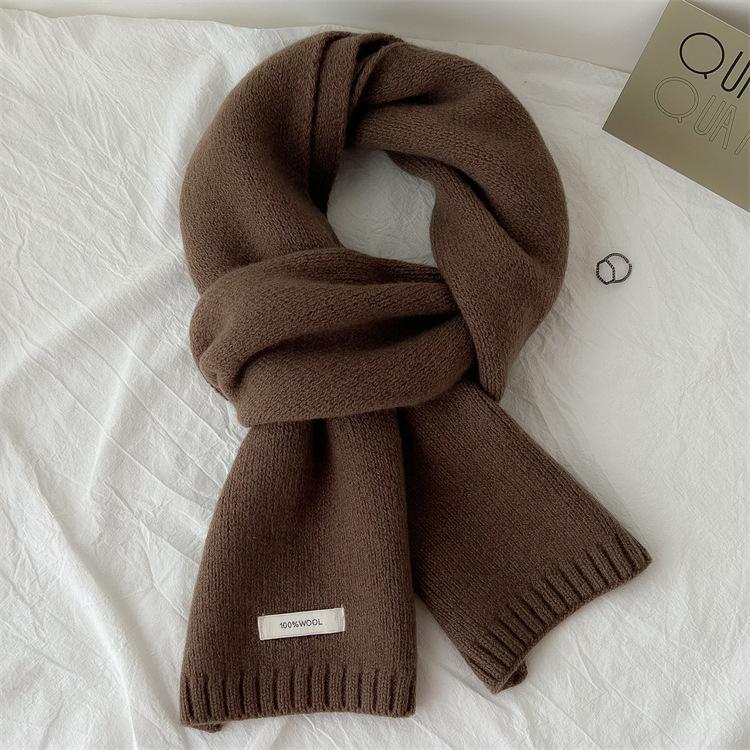 

Австралійська Чиста Вовна, 100% Кашеміровий Шарф, Новий Стиль 2025, Універсальний, Унісекс, Зимове Тепло, В язаний Шарф 160*20cm коричневий