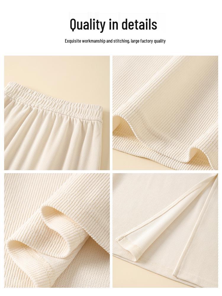 H253 Retro European Cotton Velvet A-line Skirt with Back Slit - Slimming Mid-Length Versatile Women's Skirt