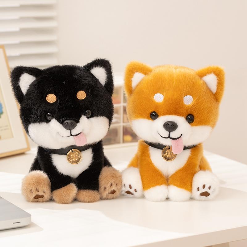 22cm Kawaii Realista Peludo Cachorro Suave Muñeco Shiba Inu Peluche Juguete Lindo Encantador Regalo Para Habitación de Niñas Decoración Muñeco Relleno