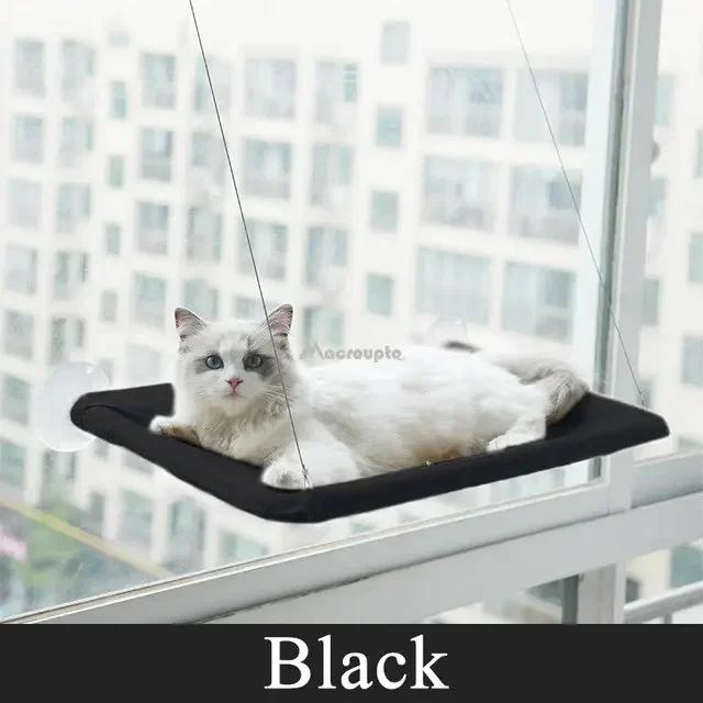 

Cat Hammock Window Bed Cat Suction Cup Window Hammock Sunny Window Seat Nest Pet Accessories Hanging Cat Bed Cat Window Hammock чорний