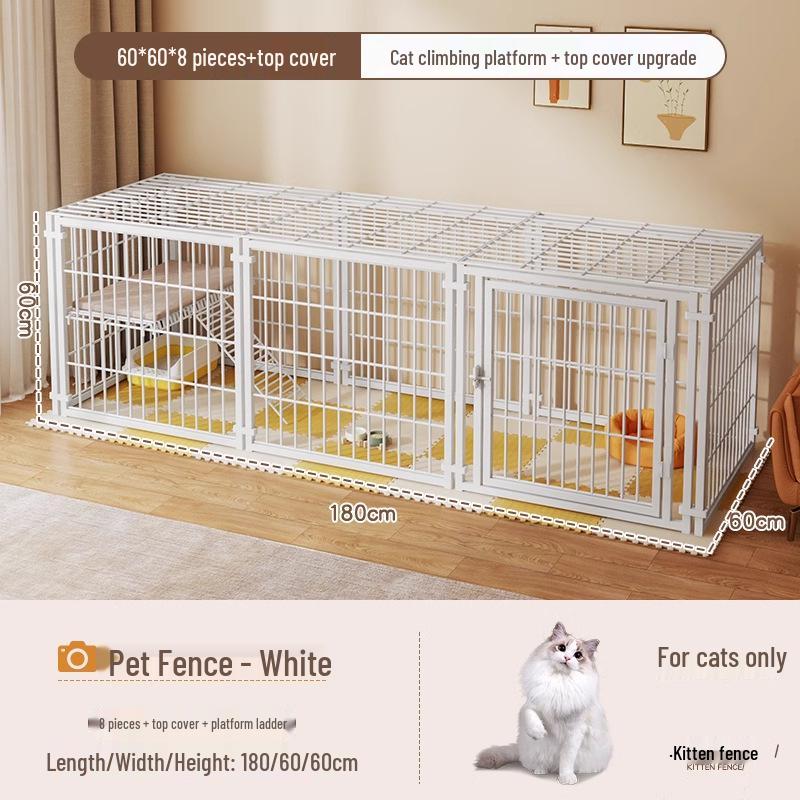 Cage pour chien de taille moyenne et grande avec clôture supérieure - Maison-villa pour chat et chien, Assemblage libre pour chats et chiens