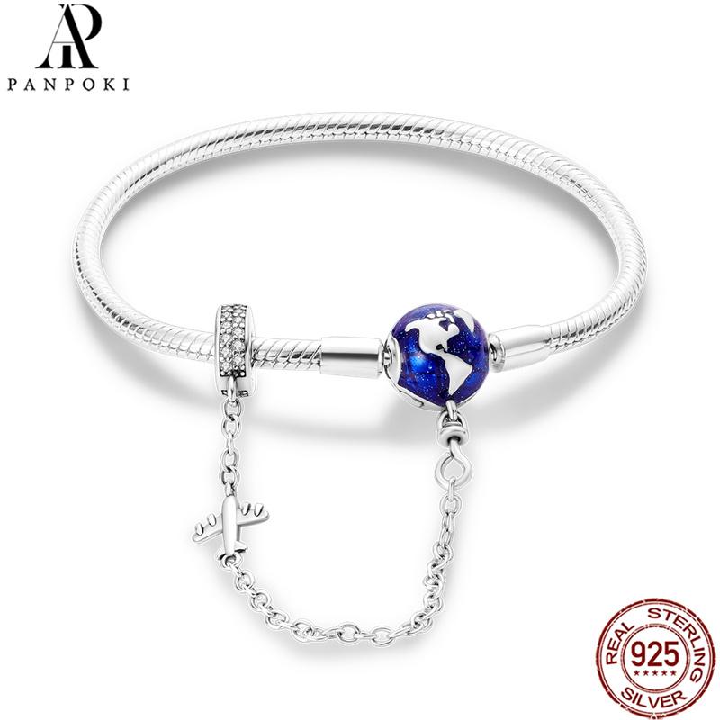 

20 Style Original 17CM-20CM 925 Silver Snake Basic Bracelet Heart Moon Star Women DIY CZ Jewelry Fit Beads Charm length 17cm 6.69in