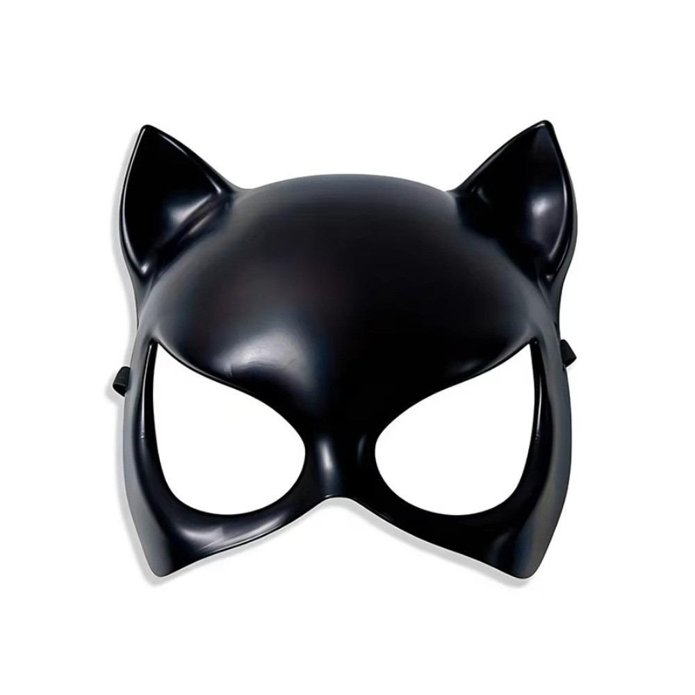 Reusable Black Cat Ear Mask Half Face Cat Ear Half Face Mask Animal Design Role Playing Prop Cosplay Face Mask Halloween Party