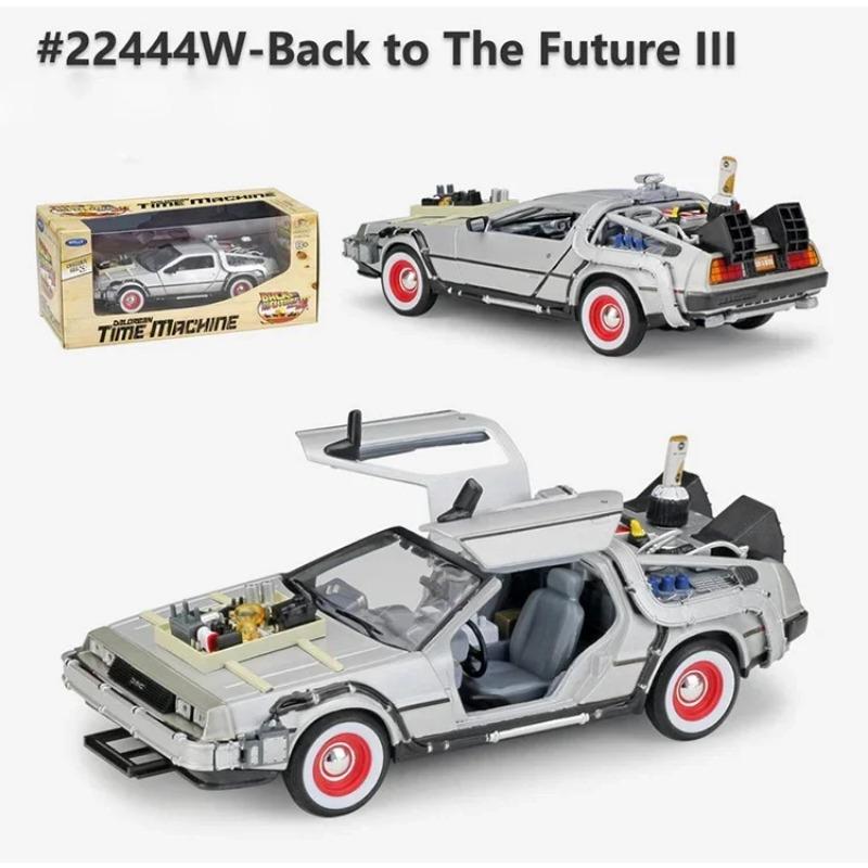 

WELLY Diecast 1/24 Scale Model Car Toy Delorean For the Movie Back to The Future Part 1/2/3 DMC-12 Metal Lifan Toy Car For Kids Gift