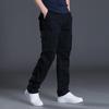 Men's Trendy Fleece-Lined Cargo Pants - Medium-Thick, Multi-Pocket, Plus Size, Loose Straight-Leg for Autumn/Winter