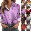 Camicia da donna, camicetta, stampa, bottoni, manica lunga, casual, basic, colletto, regolare