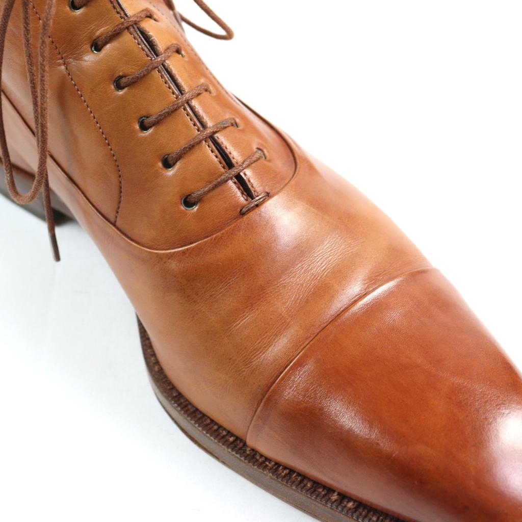 Great Santoni Ankle boots 6466 Inner wing style, straight tip, lace-up Brown leather mens 6.5 Used