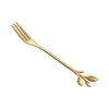 Creative Stainless Steel Leaves Spoon Fruit Fork Coffee Spoon Dessert Ice Cream Scoop Kitchen Accessories Tableware Decoration