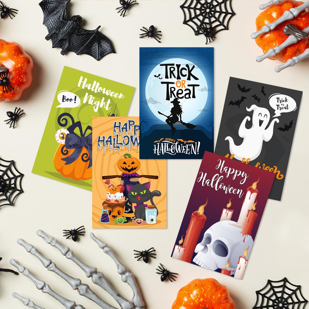 Halloween Themed Horror Ghost Pumpkin Pattern Paper Postcard Decor Party