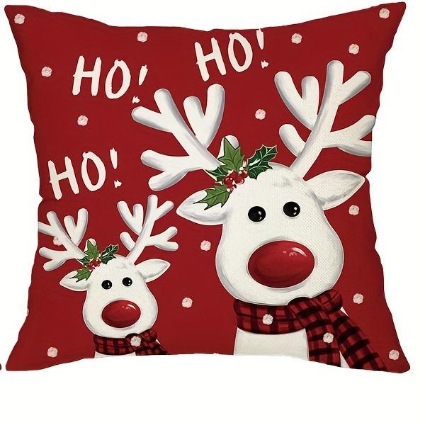 

1 шт./4 шт. Рождественские красные наволочки: Снеговик, Счастливого Рождества, Дизайн Колокольчика Любви и Оленя! Новогоднее украшение дома 16x16Inch