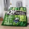 Grüne Fußball & Feld Collage Weiche Decke, Gemütliche Abdeckung für Sportfans