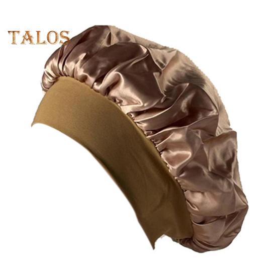 

Ночной колпак с эластичной широкой лентой, очень большой спальный атласный капор, гладкий, высокой плотности, женские косички, вьющийся, ночная шапочка для сна для домашнего салона хаки