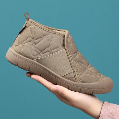 Chaussures en coton, Chaussures pour femmes, Hautes, Bottes pour femmes à semelle plate, Bottes de neige, Doublées, Bottes en coton épaissies