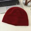 Big head circumference friendly simple solid color knitted bucket hat short brim modified face shape small autumn and winter warm wool hat