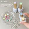 Mini Glass Nail Color Card Manicure Bean 3D Round Bead Transparent Glue Plate High-Quality Nail Polish Manicure Tool