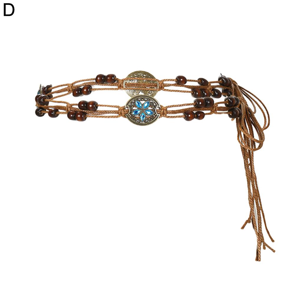 

Винтажный бохо плетеный пояс для женщин девушек богемный тканый пояс для талии пояс вощеный шнур джинсы юбка платье декоративные пояса с кисточками