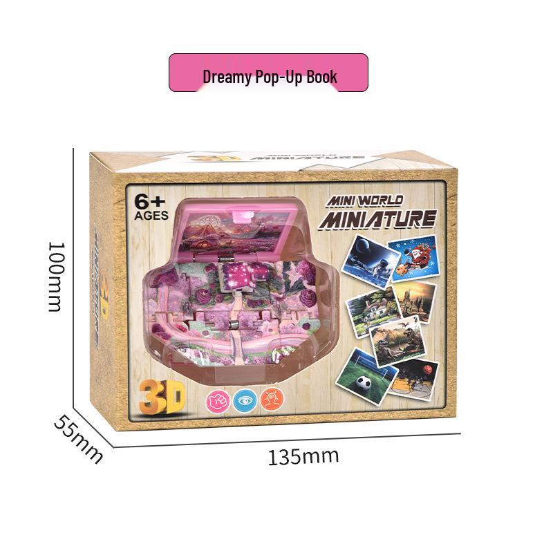 3D Dinosaur & Space Astronaut Pop-Up Keychain Book: Educational, Creative Decompression Toy