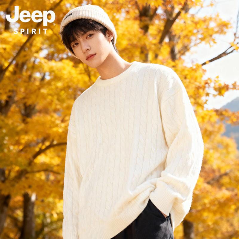 JEEP SPIRIT Men s Winter Fleece-Lined Round Neck Sweater XL