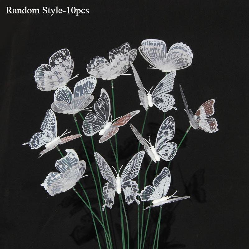 10pcs PVC Garden Stakes Realistic Butterfly Decor Wedding Outdoor Home Decor Wedding Decorations Rustic Charm Durable Decoration