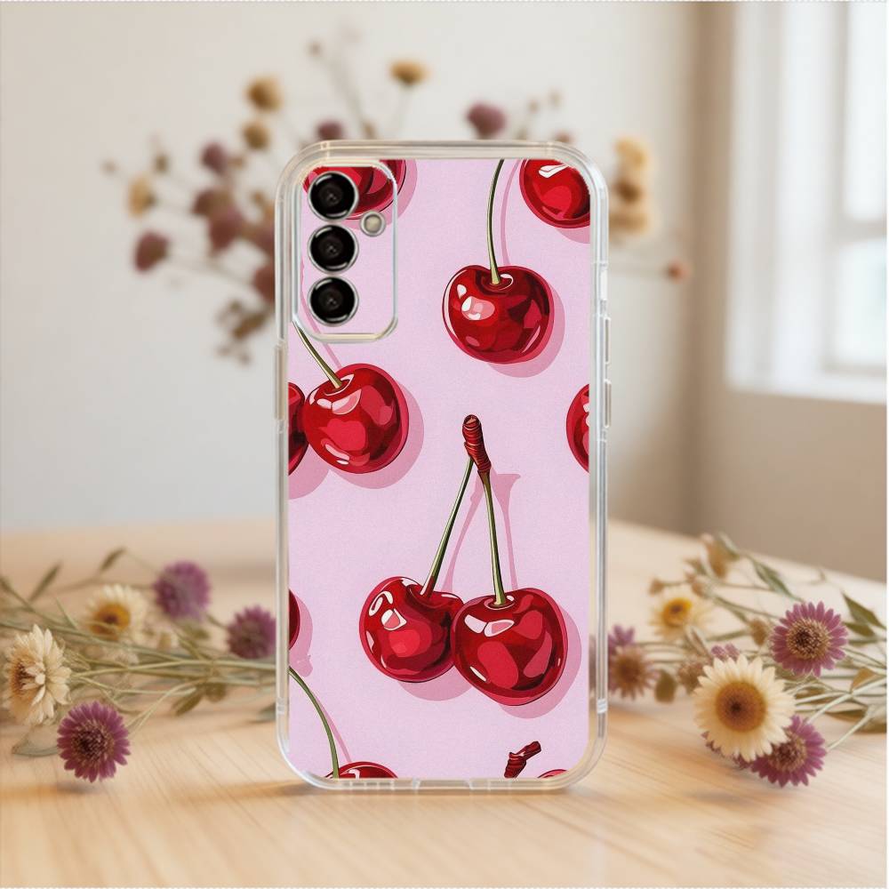 Luxury Wine R-Red Cherry Phone Case For SamsungA10,12,20,21S,30,31,40,50,51,52,70,71 Transparent Cover Samsung a50 30s 50s