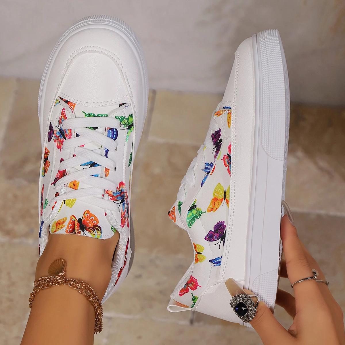 

модные женские плоские кроссовки модные принтованные случайные кроссовки для ходьбы 2024 осень новая мода кружевное платье бег 40 белый