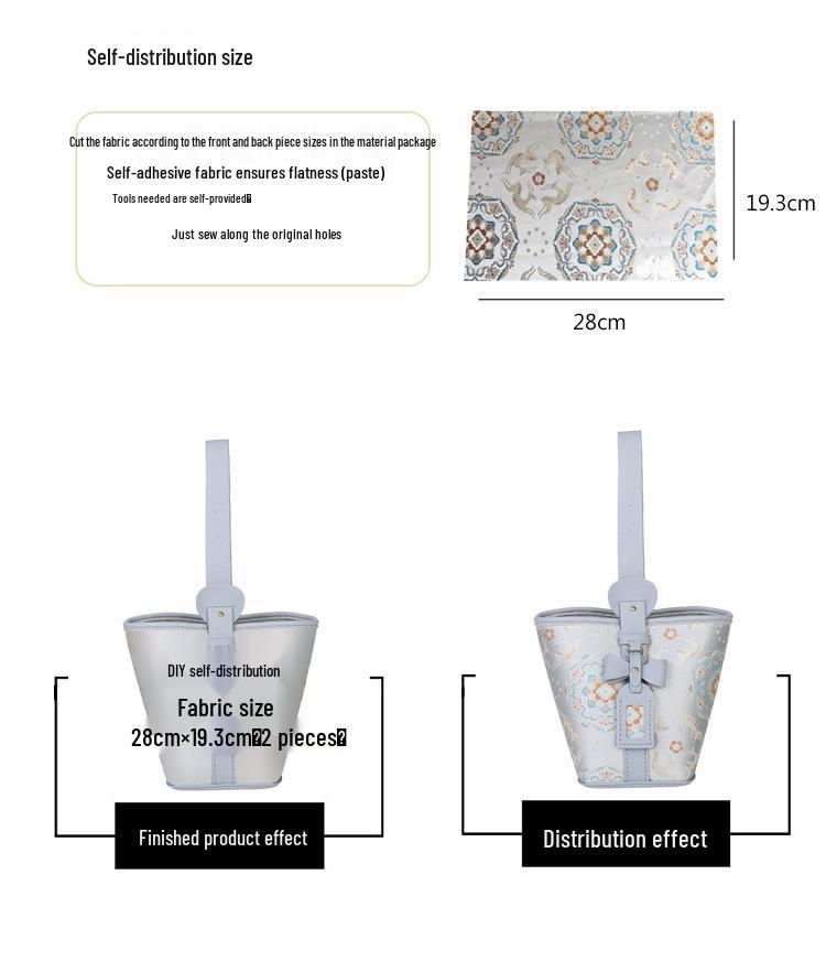 Song Brocade DIY Embroidery Kit: Chinese-Style Handmade Bucket Tote & Crossbody Bag.