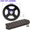 25H Kette Kettenblatt 144/158 Glieder 25H 62/64/66/68/72/74/76 26mm Hinteres Kettenblatt Geeignet für Minimotorrad 47cc 49cc