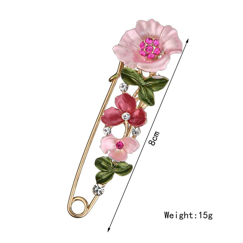 Elegant Pin Flower Enamel Brooch Women Simple Lapel Pin Accessories