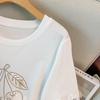 Plus Size Women's Loose Round Neck Mid-Length Short Sleeve T-shirt (Bust 150/160)