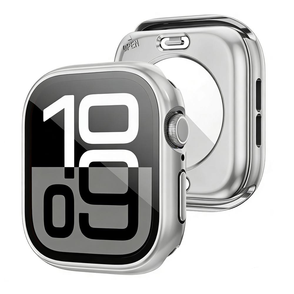 3 in 1 Case for Apple Watch Screen Protector 360° Full Protective Tempered Glass Face Cover+Back PC Bumper Series 11/10/9/8/7/SE