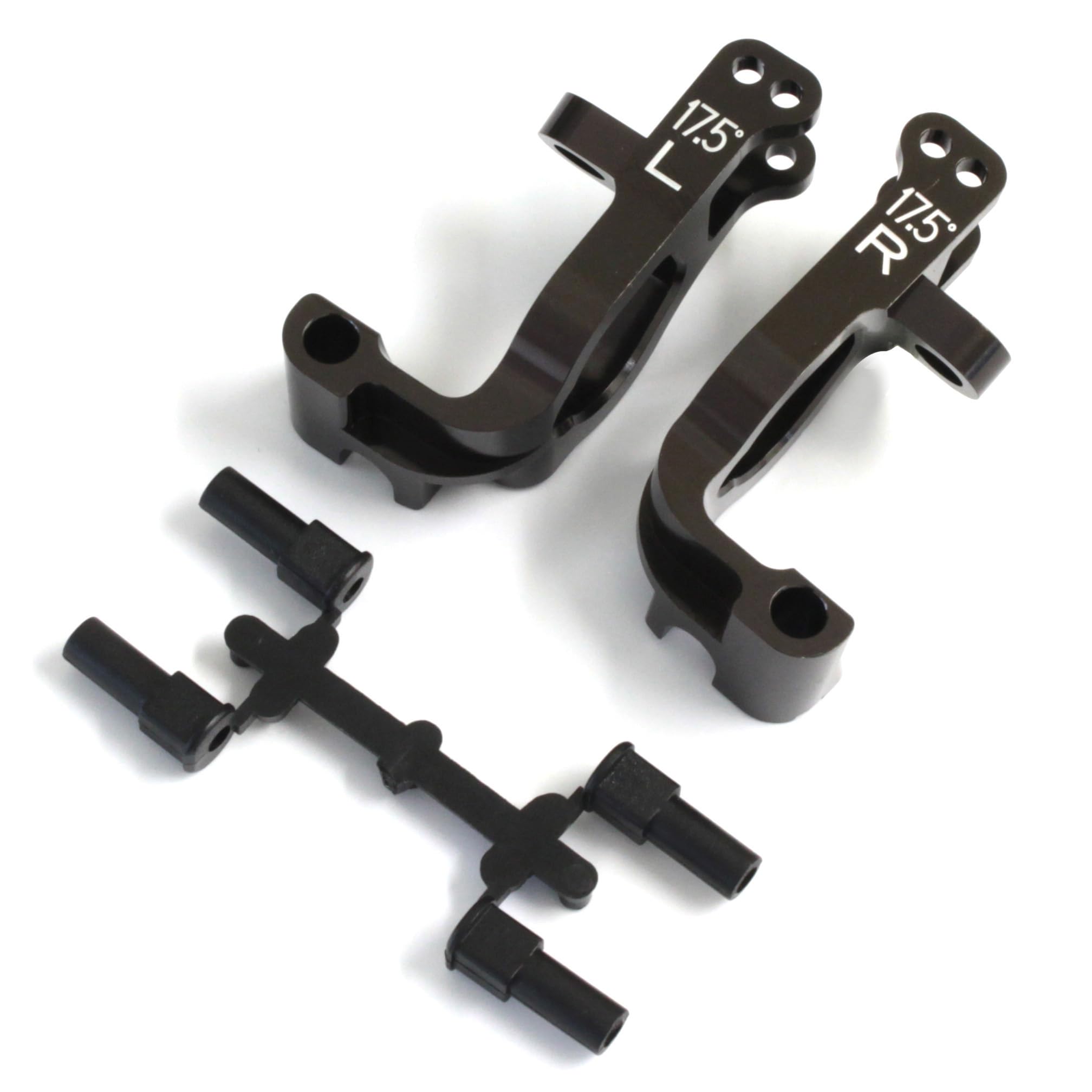 

Kyosho Aluminum Front Hub Carrier Set IFW474B (L, R/17.5°/Gunmetallic/MP9)
