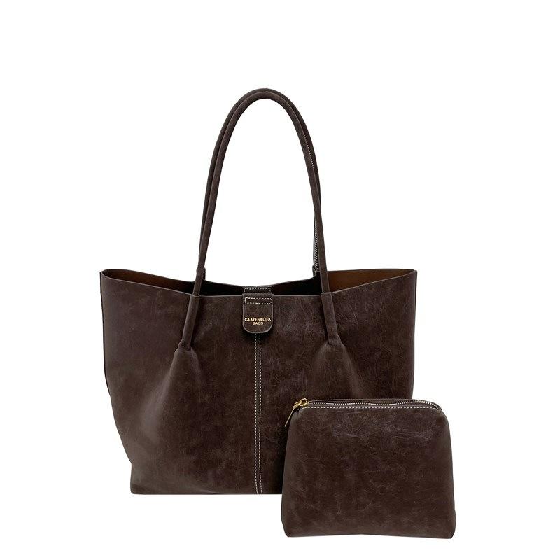 

Эта сумка-тоут нишевого дизайна излучает изысканность для поездок на работу и является повседневной сумкой на одно плечо. кофейный