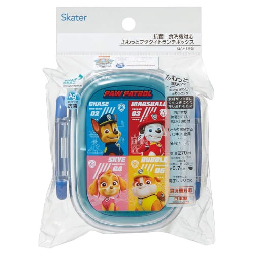Skater Cutie de prânz pentru copii, Mărime mică, 1 nivel, 270 ml, Formă de cupolă pufoasă, Prânz pentru copii, Tratament antibacterian, Fabricat în Japonia, Paw Patrol, Băieți QAF1AG