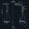 Smart Temperature Digital Display Shower Set Bathroom Rainfall Showers System Set Shower Faucet Full Set Booster Bath Nozzle