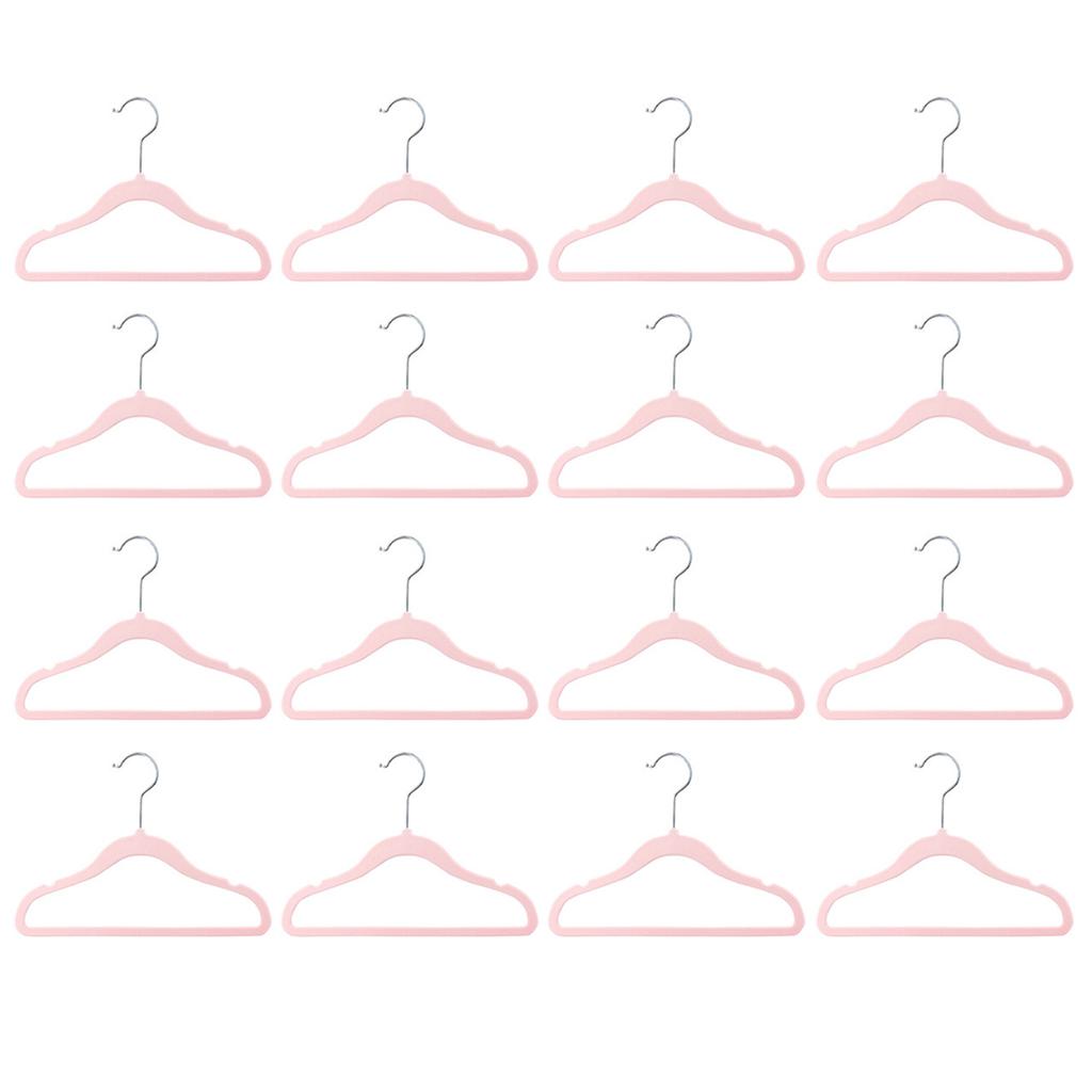 16Pcs Velvet Hangers Non-Slip Rotin Baby Clothes Hangers Portable Children Closet Organizer Drying Clothes Space Saving