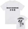 Summer T-shirt: Bad Omen Band Tour American Music Death Peace Soul Bone Graphic Short-sleeved casual style rock T-shirt Gothic