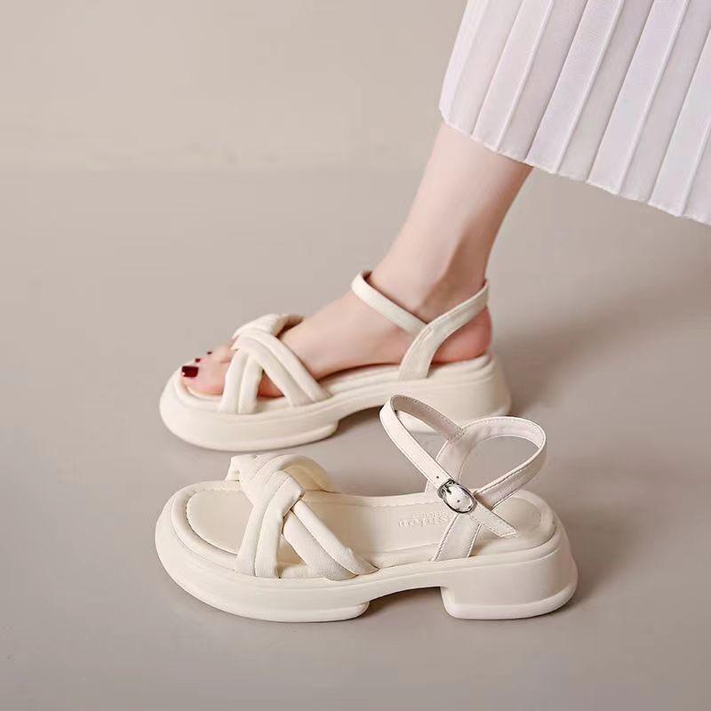 Fashion Summer Women Gladiator Sandals Fashion Comfortable Platform Sandals Muffin Casual Cross-toe Women's Shoes Luxury Sandales