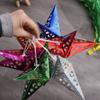 Mehrfarbige DIY-Papierlaterne mit Sternen, Lampenschirm, Sternen, Lampenschirm, Weihnachtsdekoration, Ornamente, Hängelichter