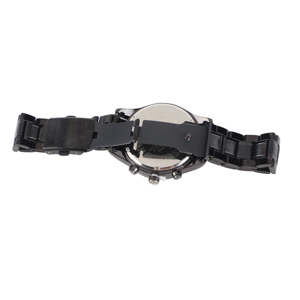 Men Watch Waterproof Scratch Proof Ultra Thin Stainless Steel Strap Noctilucence Watch Black