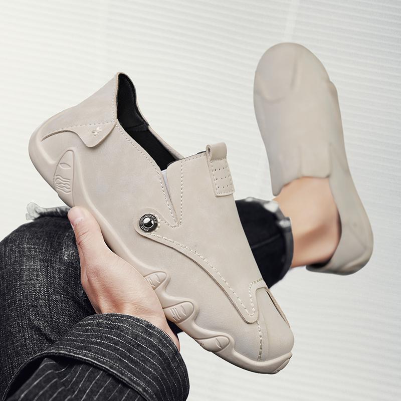 

Мужские мокасины, лоферы, туфли для вождения, повседневные туфли без застежек, летние туфли больших размеров для активного отдыха EU: 43 бежевый