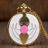 10pcs/lot Wholesale Fashion Design Movie Theme Quartz Pocket Watch with Chain Men Women Kids Necklace Pendant Clock Watch Gifts