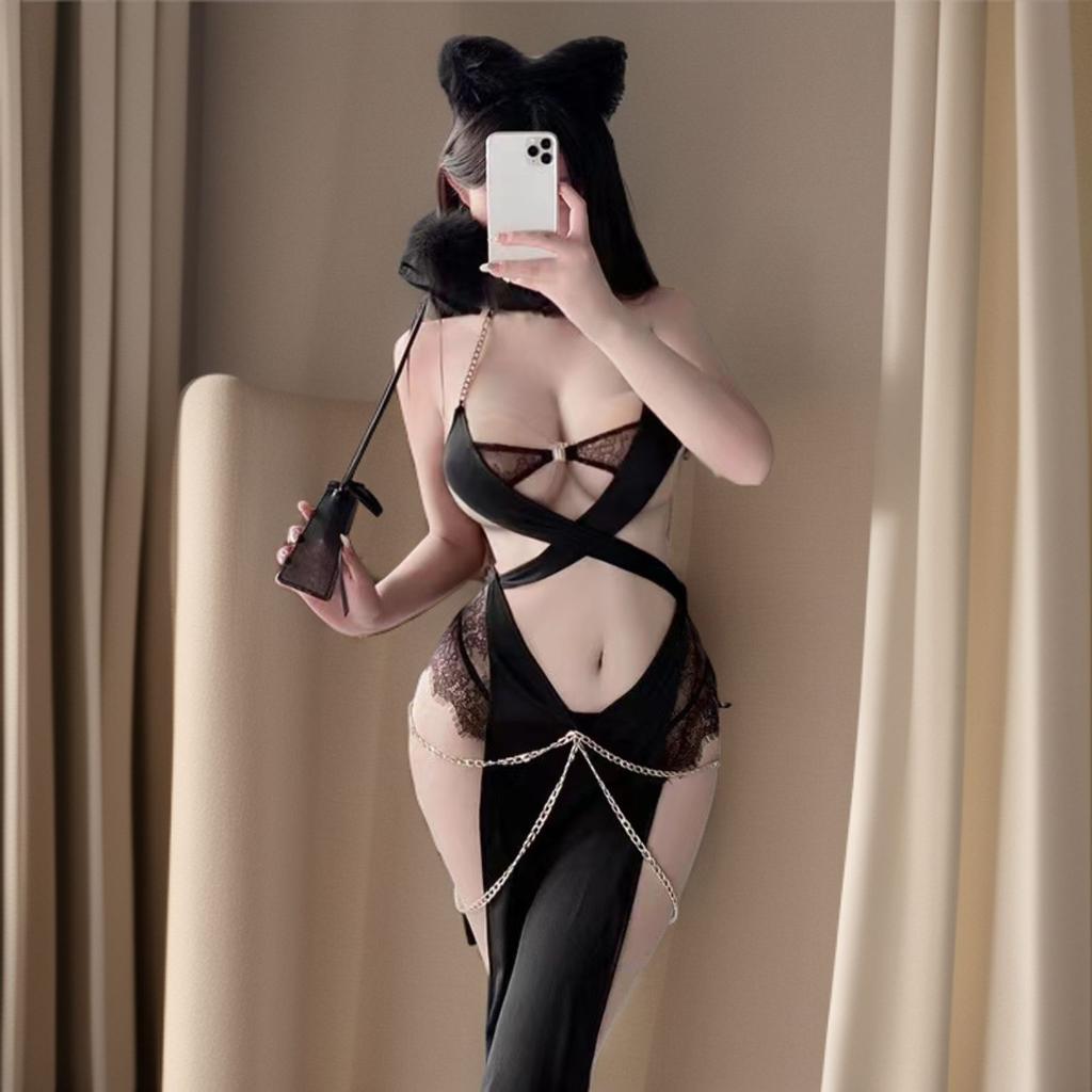Sexy Lingerie Sexy Chain Egyptian Charm Catwoman Suit Uniform Seduction Pure Perspective Free Hot Pajamas