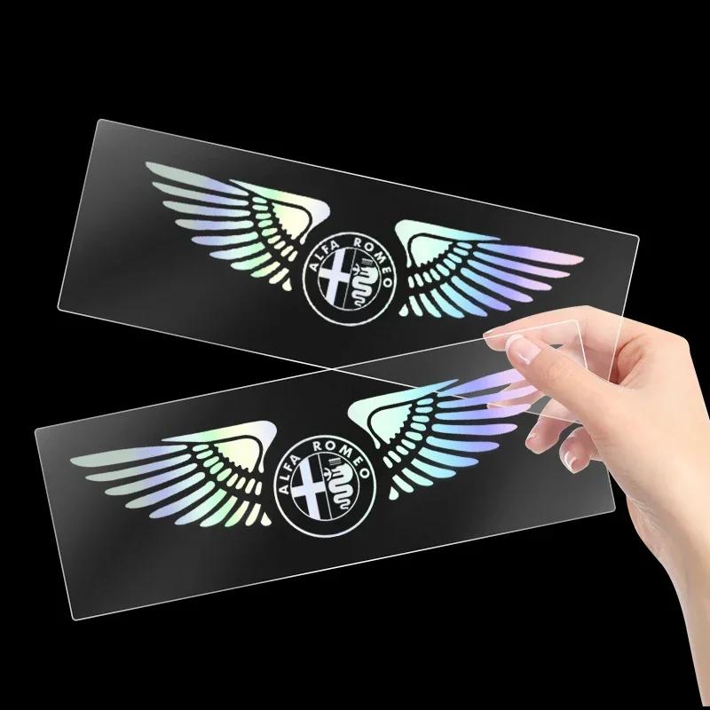 Car Stickers For Alfa Romeo Colorful Reflective Laser Angel Wing Styling Car Trunk Door Stickers For Alfa Romeo Giulia Stelvio M