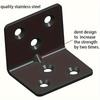 10pcs Heavy-Duty Black Stainless Steel L-Shaped Corner Brackets with Adjustable Height - Waterproof, Pre-Drilled