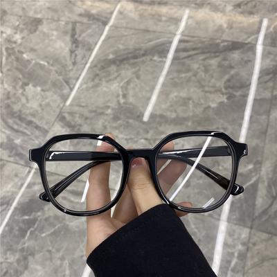 Anti Blue Light and Anti Radiation Flat Lens for Men with Large Face and Frame Slimming Transparent Frame Internet Famous Plain Face Glasses for Women