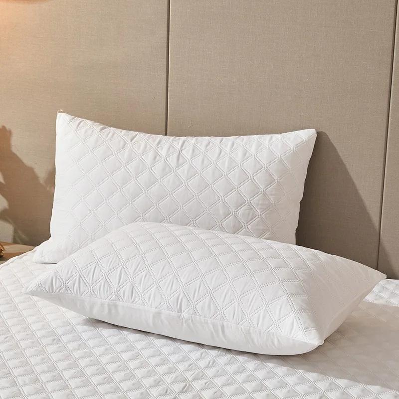 Solid Color 2Pc Waterproof Quilted Pillowcase Pillow Cover Case 48x74cm Pillowsham Anti-Mite Anti-Bacterial Bedroom