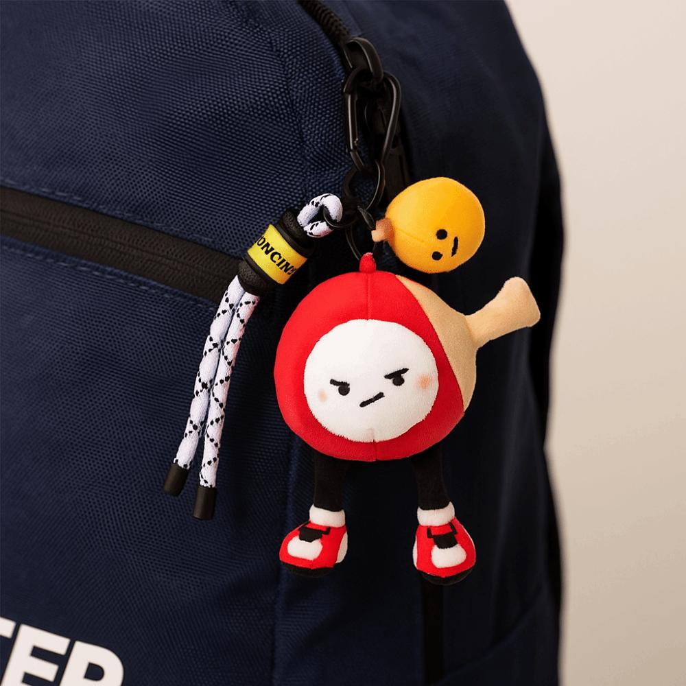 Fluffy Plush Table Tennis Plush Toy Collection Sports Plush Keychain Backpack Decoration