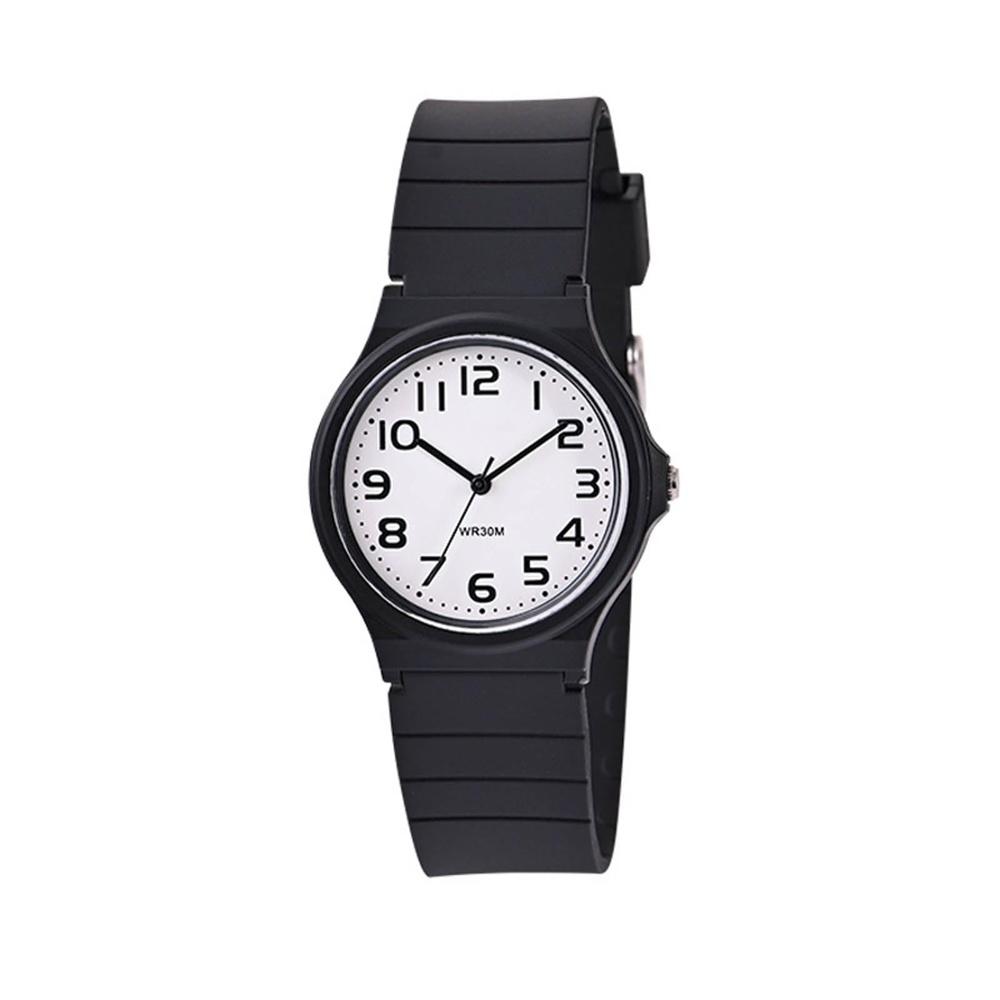 Watch, Casual Fashion, Quartz Small, Lightweight, Waterproof, Fall Prevention, Soft Band, Clear Scale, Unisex, Black SZSL