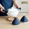 2PCS Washable Anti-Scalding Pot Hat Microwave Safe Insulated Heat Gloves  Enamel Pot