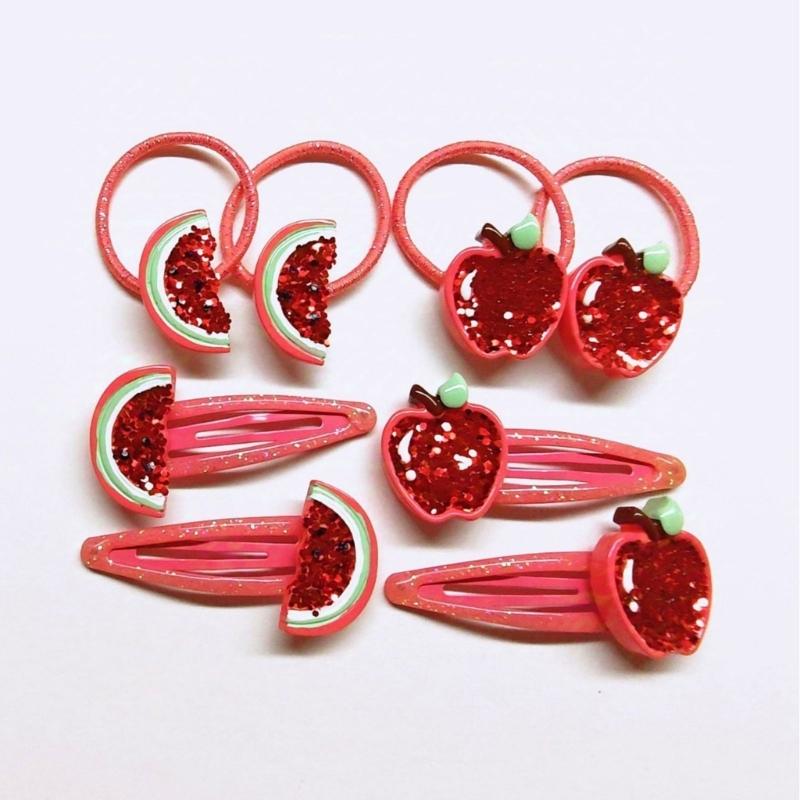 Kids Watermelon Sequined Hairpin for Halloween Birthday Photo Props Fun Headwear Cosplay Hair Accessories